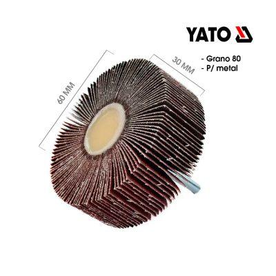 RUEDA FLAP P/BARRENO 60X30X6MM  GRANO 80 METAL YATO