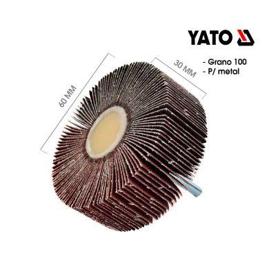 RUEDA FLAP P/BARRENO 60X30X6MM GRANO 100 METAL YATO