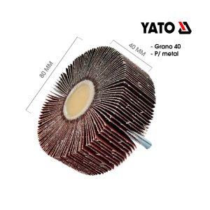 RUEDA FLAP P/BARRENO 80X40X6MM GRANO 40 METAL YATO