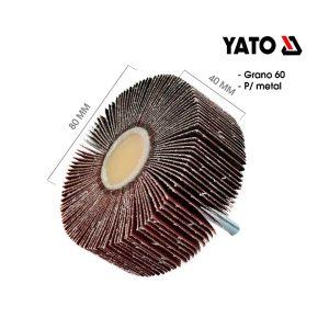 RUEDA FLAP P/BARRENO 80X40X6MM GRANO 60 METAL YATO