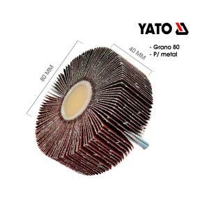 RUEDA FLAP P/BARRENO 80X40X6MM GRANO 80 METAL YATO