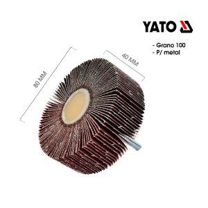 RUEDA FLAP P/BARRENO 80X40X6MM GRANO 100 METAL YATO