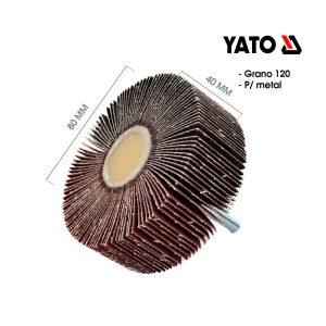 RUEDA FLAP P/BARRENO 80X40X6MM GRANO 120 METAL YATO