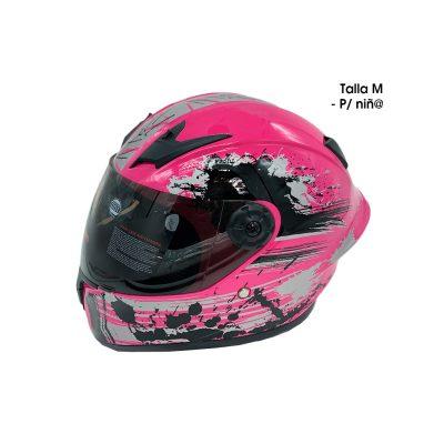 CASCO P/MOTO INFANTIL RIDER ROSADO MEDIANO GP RACE