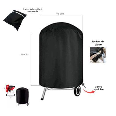 COBERTOR CHURRASQUERA 145X61CM REDONDA OXFORD Y PU HQ432702-S