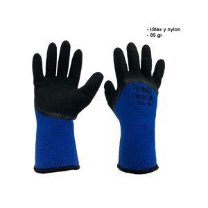 GUANTE DE LATEX Y NYLON 85 GRM AZUL Y NEGRO ACE-208106B