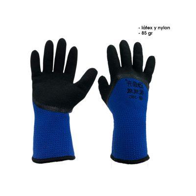 GUANTE DE LATEX Y NYLON 85 GRM AZUL Y NEGRO ACE-208106B