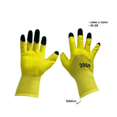 GUANTE DE LATEX Y NYLON 45 GRM AMARILLO PUNTAS NEGRAS ACE-208341