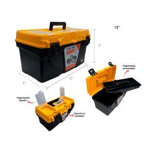 CAJA DE HERRAMIENTAS 13 PLG  C/ORGANIZADOR Y BANDEJA   ACE-901432A