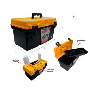 CAJA DE HERRAMIENTAS 15 PLG  C/ORGANIZADOR Y BANDEJA  ACE-901432B