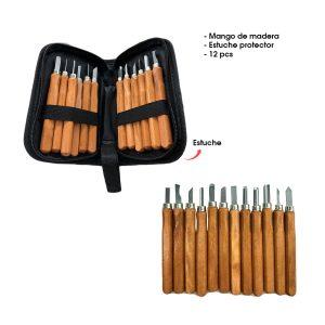 GURBIAS MANGO DE MADERA  12 PCS C/ESTUCHE 4183-22