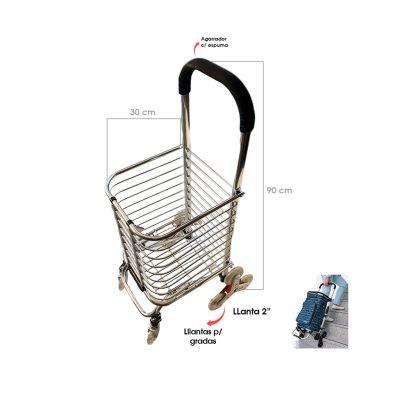 CARRETILLA P/MERCADO CANASTA METALICA 8 RUEDAS QK-888