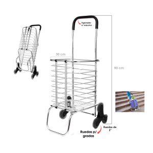 CARRETILLA P/MERCADO METALICA 6 RUEDAS 40X23X91 CM QK-888C