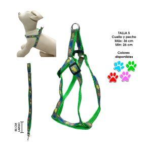 ARNES Y CORREA P/MASCOTA DINOSAURIOS CORREA 1X85CM ARNES 1X26-36CM 70-5A