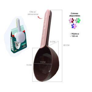 PALA P/COMIDA DE MASCOTA PLASTICA C/CLIP 125ML 9X5CM 70-16