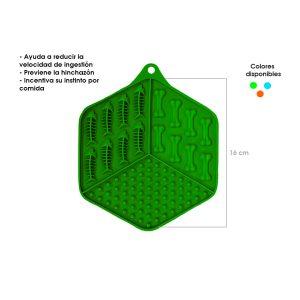 PLATO P/MASCOTA  ANTIANSIEDAD EXAGONAL SILICON C/VENTOSAS 70-27A