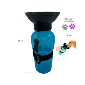 BEBEDERO P/MASCOTA PORTATIL 1/2 LITRO 21X10CM 70-36