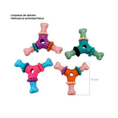 JUGUETE P/MASCOTA HUESO TRIPLE 12CM 70-38