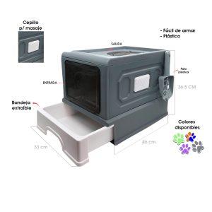 ARENERO PLASTICO TIPO CUBO P/GATO C/PALITA 45X36X33CM 70-50