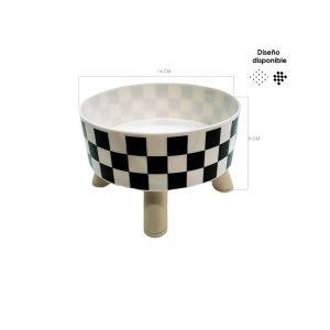 PLATO P/MASCOTA PLASTICO REDONDO C/PATAS 14X9CM 70-53