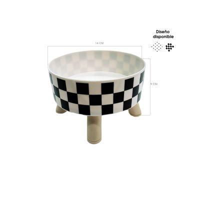 PLATO P/MASCOTA PLASTICO REDONDO C/PATAS 14X9CM 70-53