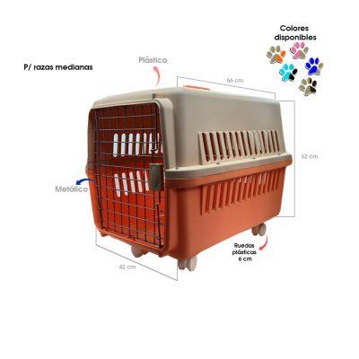 TRANSPORTADOR P/MASCOTAS 66X47X46CM C/RUEDAS 70-69