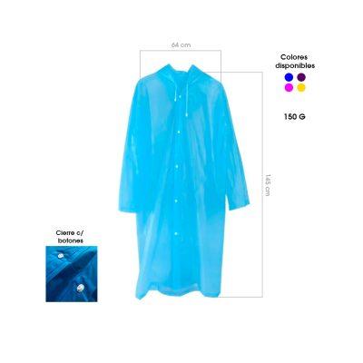 CAPA P/LLUVIA TIPO GABARDINA P/ADULTO C/MANGAS 150 GRAMOS 2236