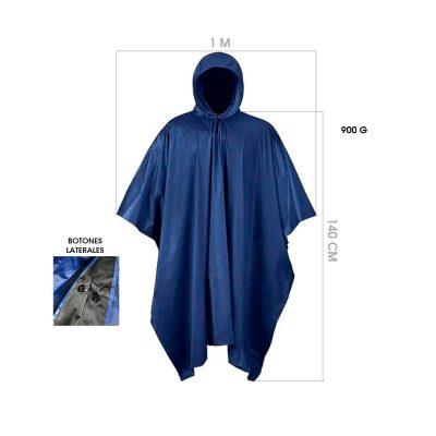 CAPA P/LLUVIA TIPO PONCHO P/ADULTO 900 GRAMOS AZUL 1688