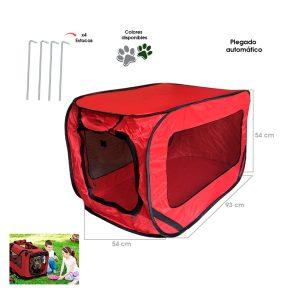 KENNEL PLEGABLE TIPO CARPA P/MASCOTA C/ESTACAS 92X53X51CM 0570-9