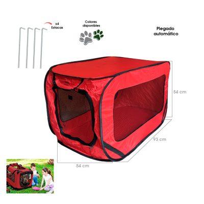KENNEL PLEGABLE TIPO CARPA P/MASCOTA C/ESTACAS 92X53X51CM 0570-9