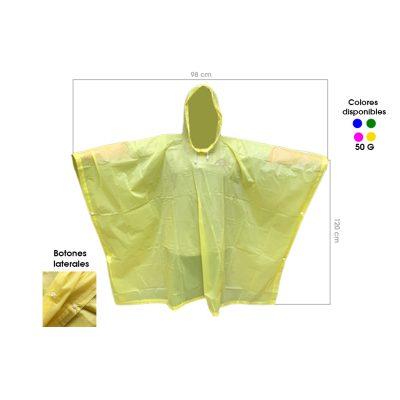 CAPA P/LLUVIA TIPO PONCHO P/ADULTO 50X80 50 GRAMOS LW-00157