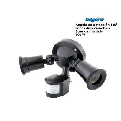 LAMPARA DOBLE P/EXTERIOR C/SENSOR MOVIMIENTO BK