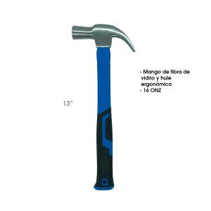 MARTILLO FIBRA VIDRIO MANGO AZUL 16 ONZ HMR