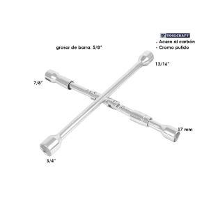 LLAVE DE CHUCHOS EN CRUZ 13/16  3/4  7/8  17MM PLEGABLE