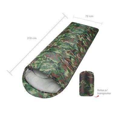 SLEEPING BAG 950 GRAMOS CAMUFLAGE 210X72CM 0588-6A