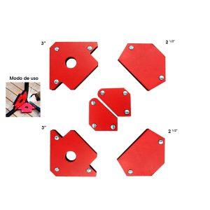 ESCUADRA MAGNETICA 6PCS 25-9LBS TIPO FLECHA P/SOLDAR 308160