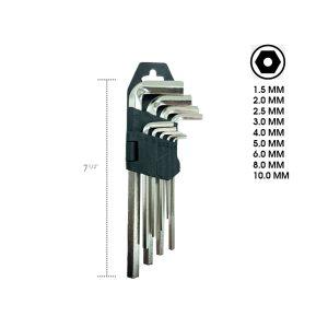 LLAVES ALLEN 19CM 9 PCS 1.5,2,2.5,3,4,5,6,8,10 ACE-6011130A1