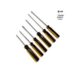 DESARMADORES 6 PCS AMARILLOS 301330A