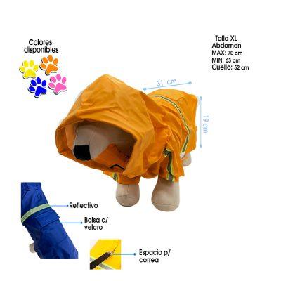 CAPA P/LLUVIA DE MASCOTA TALLA XL  10-18 LB DAN-2401