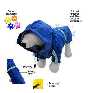 CAPA P/LLUVIA DE MASCOTA TALLA 4XL 48-65 LB COLORES DAN-2404