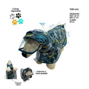 CAPA P/LLUVIA DE MASCOTA TALLA 3XL COLORES Y ESTAMPADOS DAN-2418