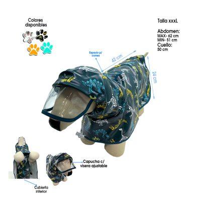 CAPA P/LLUVIA DE MASCOTA TALLA 3XL COLORES Y ESTAMPADOS DAN-2418