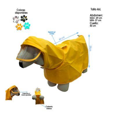 CAPA P/LLUVIA DE MASCOTA TALLA 4XL COLORES Y ESTAMPADO DAN-2419