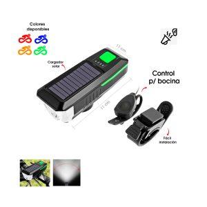 LAMPARA P/BICICLETA SOLAR C/BOCINA Y FUNCIONES 109