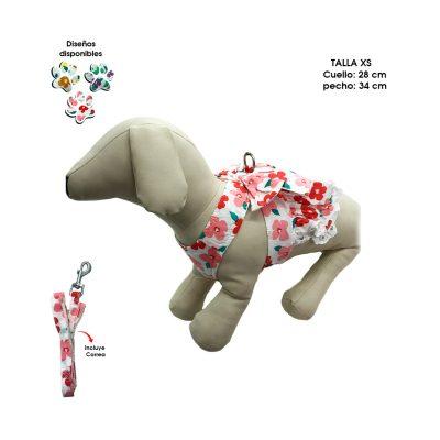 ARNES Y CORREA CON VESTIDO XS P/MASCOTA PECTORALIS 70-1A