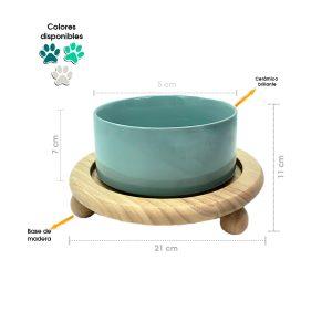 PLATO P/MASCOTA  STAND CERAMICO VARIOS COLORES 15.50CM 70-79