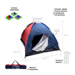 CARPA P/ACAMPAR 6 PERSONAS PUERTA Y VENTANA 0570-3
