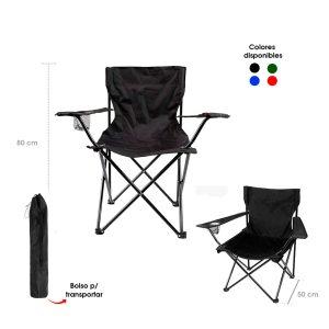 SILLA PLEGABLE 50X50X80CM P/ADULTO C/PORTA VASO TUBO 16MM 0570-7