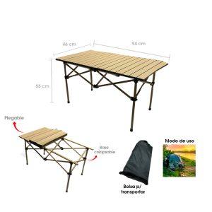 MESA PORTATIL PLEGABLE  95X50X55CM 0570-10