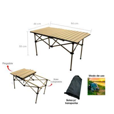 MESA PORTATIL PLEGABLE  95X50X55CM 0570-10